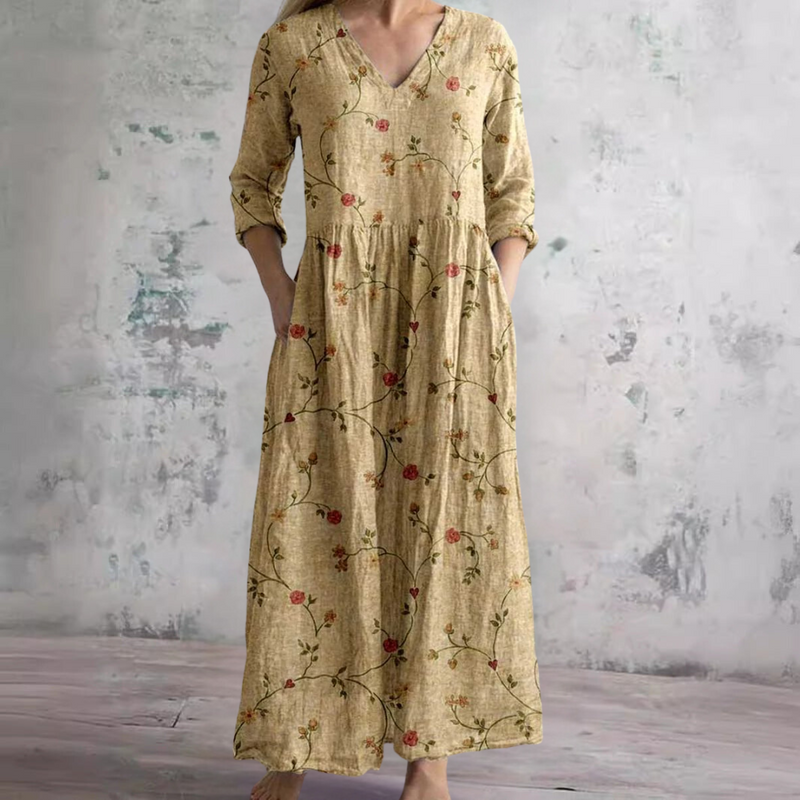 Erica™ Floral Summer Dress for Women Yellow Boho Maxi Dress Lightweight Casual Beach Vacation Sundress Flowy Loose Fit Elegant Everyday Dress - Seldom Seen Styles