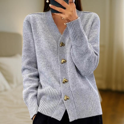 Adele | Elegant Cardigan with Heart Buttons - Seldom Seen Styles