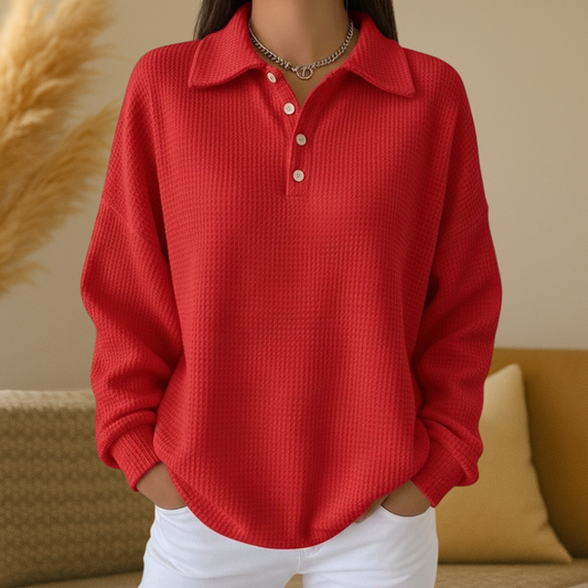 Ava | Soft Knit Polo Sweater - Seldom Seen Styles