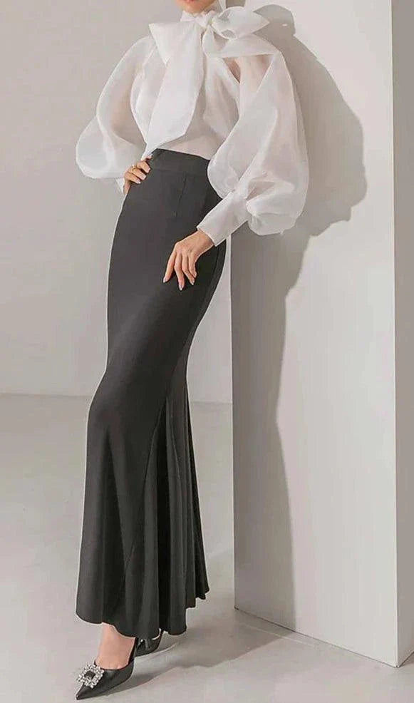 Organza Transparent Bow Blouse with Camisole - Seldom Seen Styles