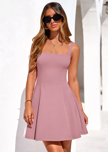 PRETTYGARDEN Sommerkleider für Damen, ärmellos, A-Linie, Business Casual, festlich, Cocktailparty, kurzes Kleid für den Frühling