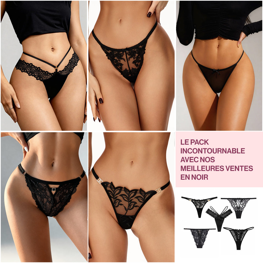 Pack 5 Strings Noirs – Offre Automne - Seldom Seen Styles