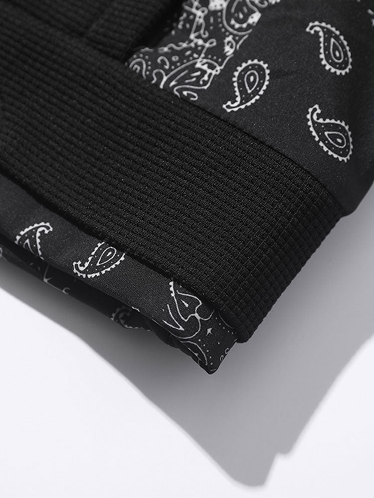 Paisley Print Panel Waffle Sweatshirt - Seldom Seen Styles
