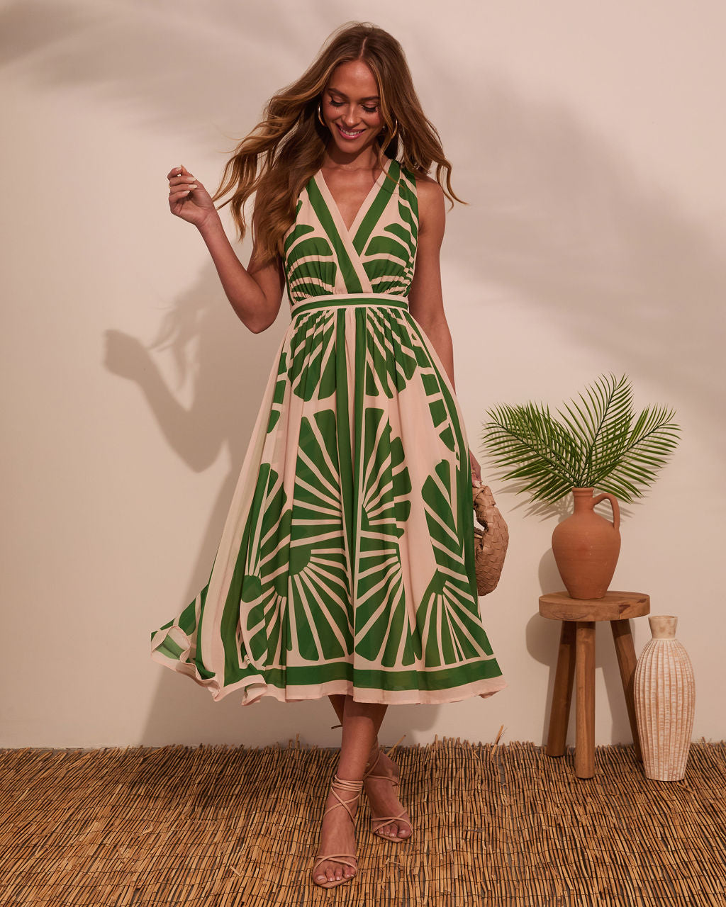 Palm Paradise Printed Midi Dress - Seldom Seen Styles