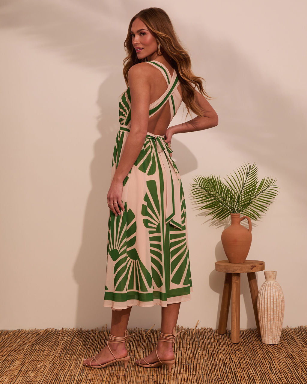 Palm Paradise Printed Midi Dress - Seldom Seen Styles