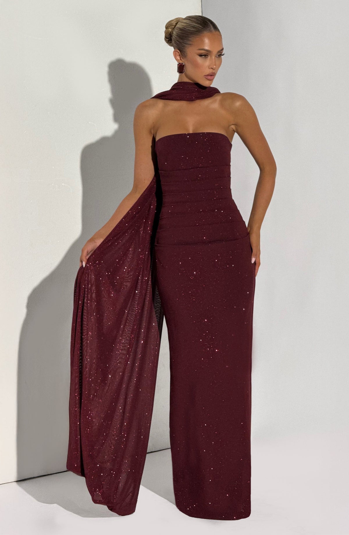 Pandra Maxi Dress - Wine Sparkle - Seldom Seen Styles