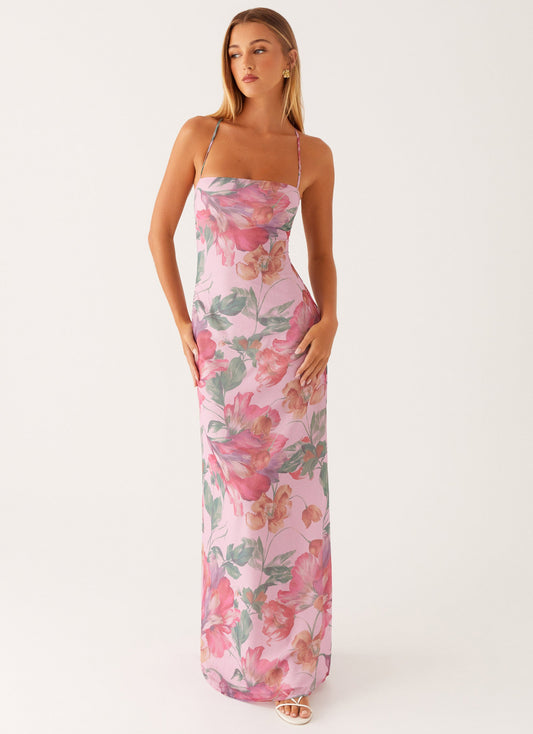Peggy Maxi Dress - Pink Floral - Seldom Seen Styles