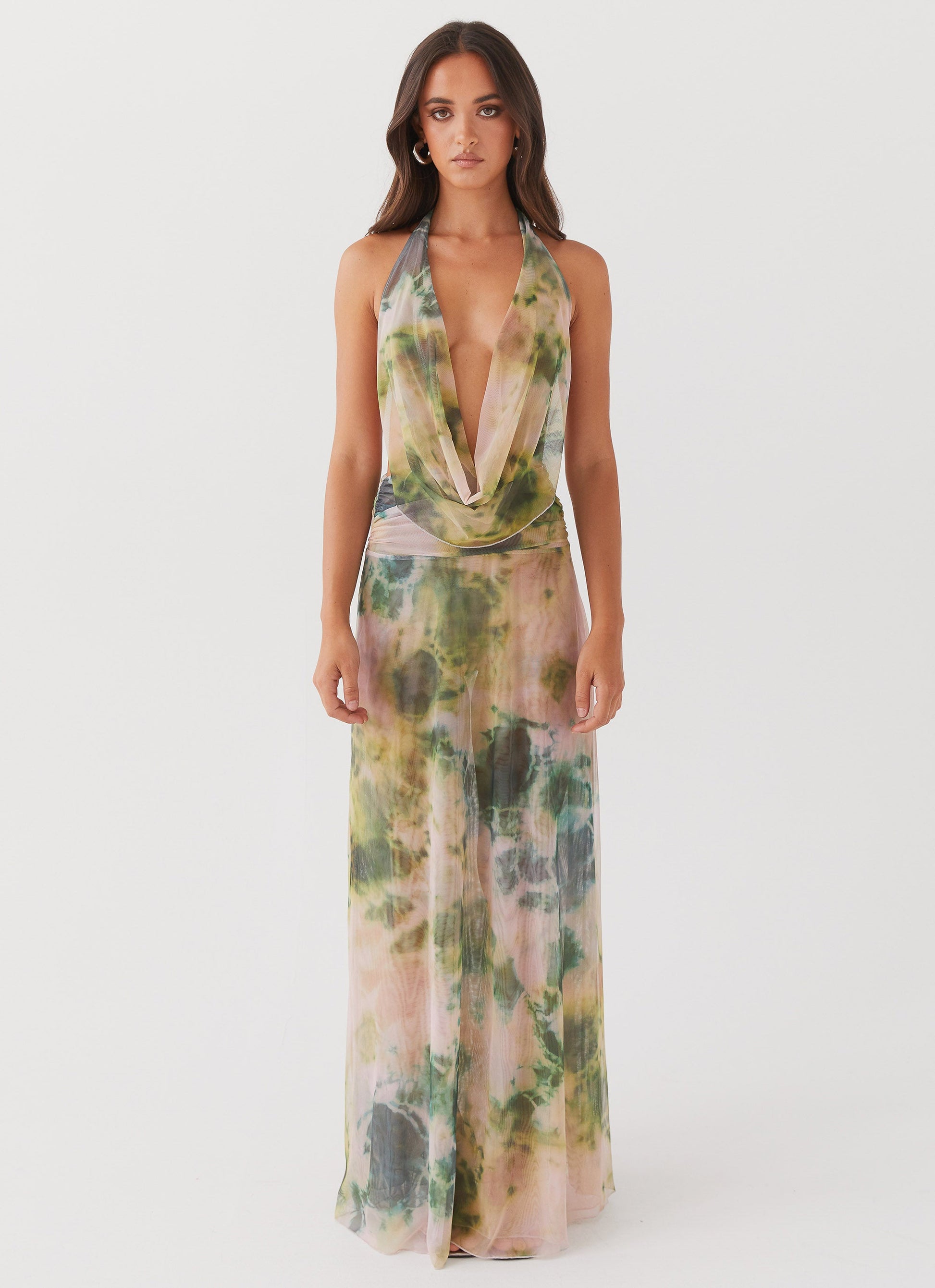 Elysia Mesh Maxi Dress - Rainforest - Seldom Seen Styles