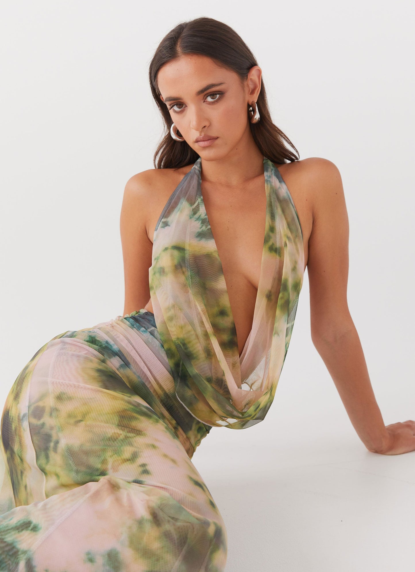 Elysia Mesh Maxi Dress - Rainforest - Seldom Seen Styles