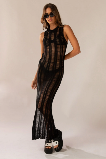 Robe longue en maille Perri