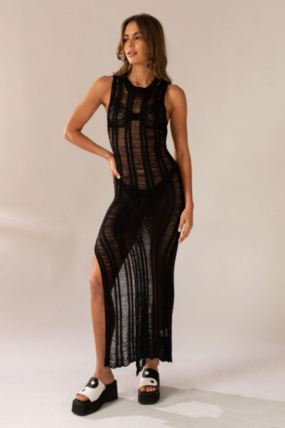 Robe longue en maille Perri