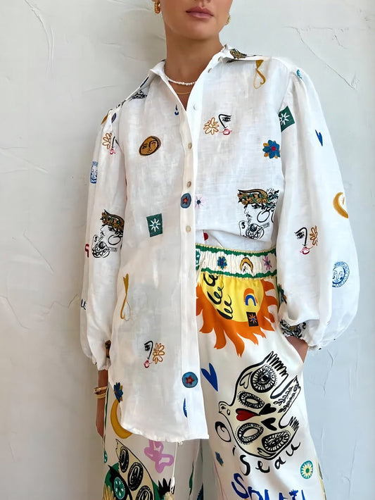Personalized Graffiti Lantern Sleeve Shirt - Seldom Seen Styles