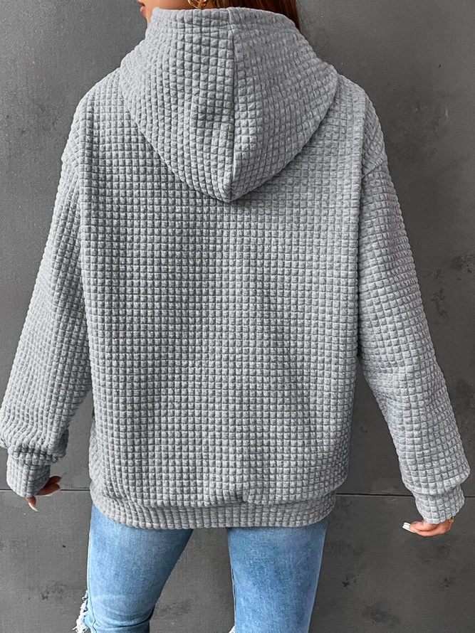 Plain Casual Hoodie Sweatshirt - Seldom Seen Styles