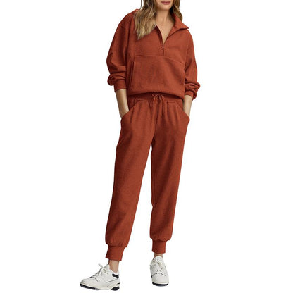 PrettyGarden Damen 2-teiliges Trainingsanzug-Set, Langarm, Halbreißverschluss, Pullover, Sweatshirt, Jogginghose, bequeme Outfits, weicher Trainingsanzug, Damenbekleidung, Overall