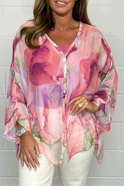 Bedrucktes Chiffon-Hemd