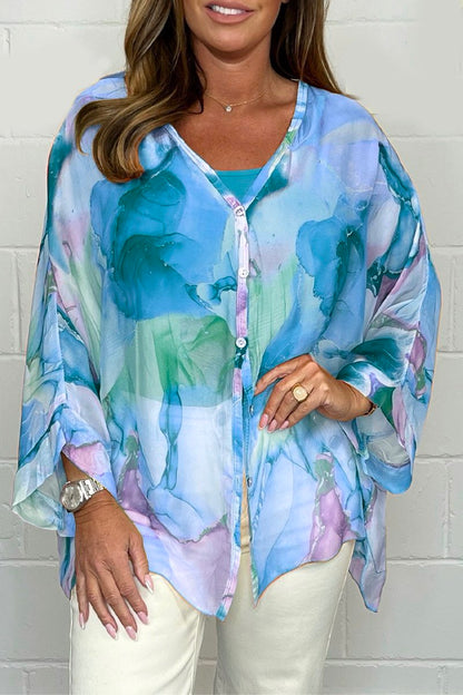 Bedrucktes Chiffon-Hemd