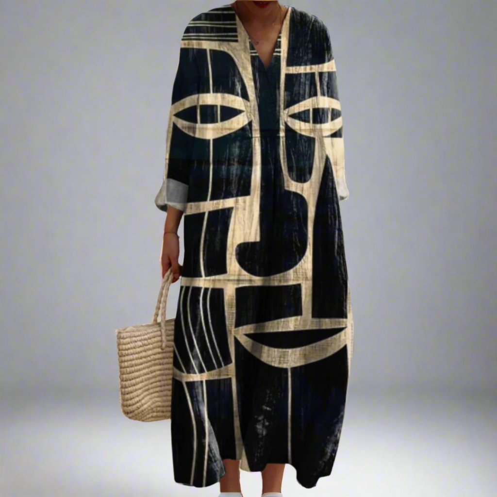 Julianna™ Geometric Dress | Women's Elegant Flowy Maxi Dress Casual Summer Sundress Boho Beach Vacation Party Long Dress Loose Fit A-Line Dress for Women - Seldom Seen Styles