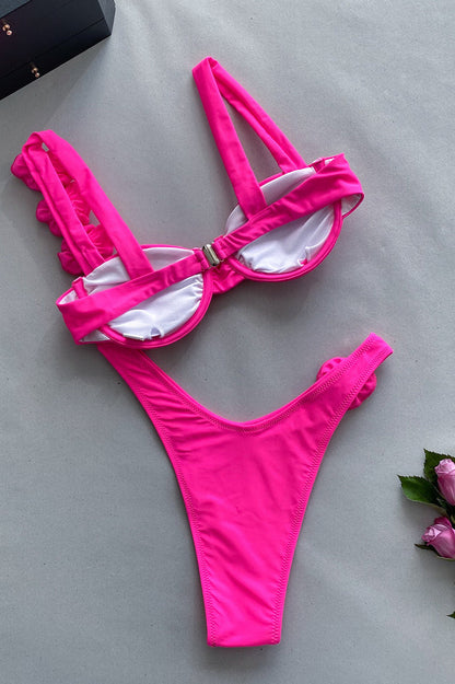 Ensemble Bikini avec Décoration Florale Rembourré