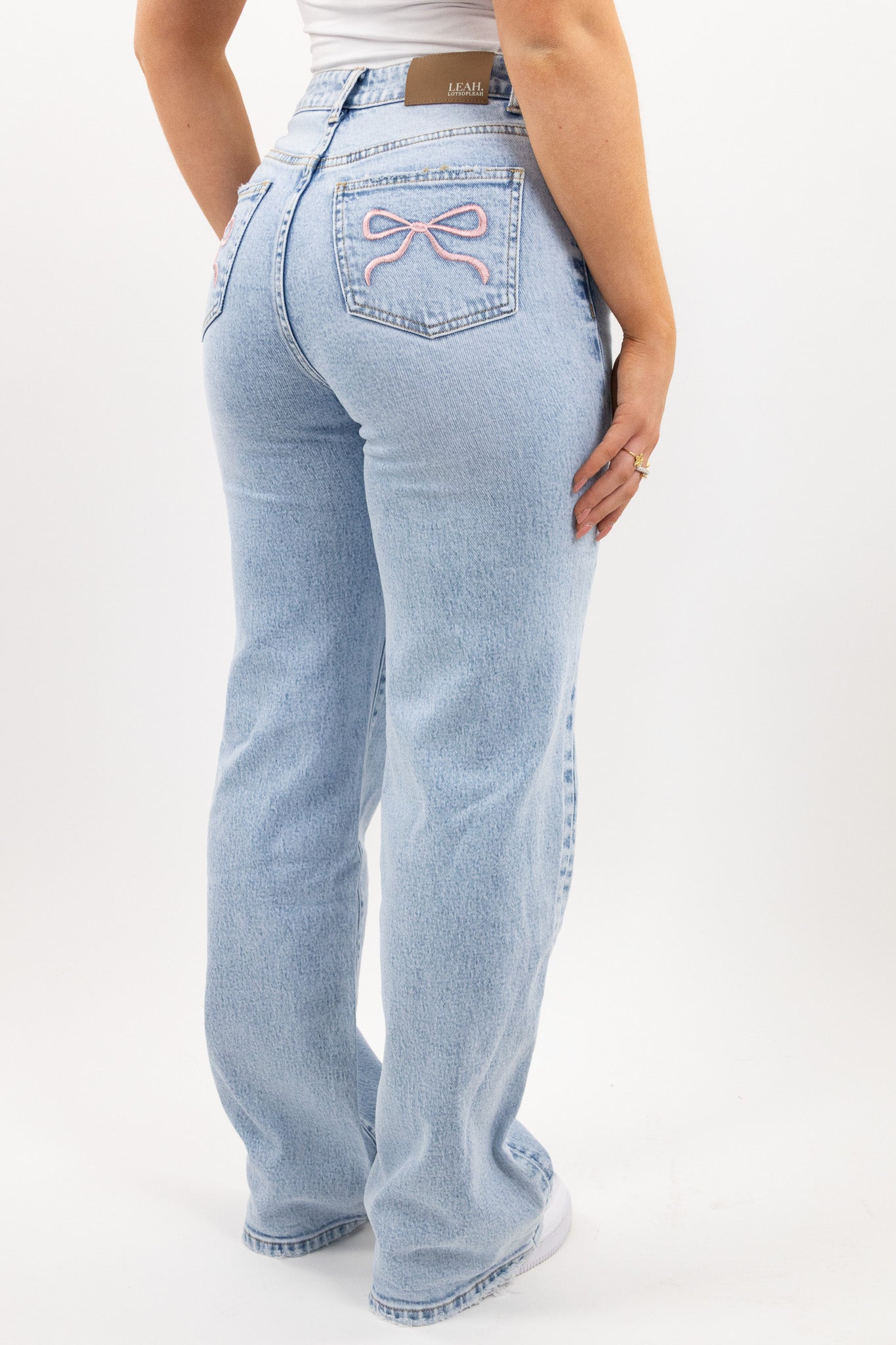 Pink bow jeans - Seldom Seen Styles