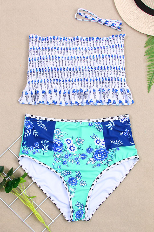 Floral Print High Waist Bikini Set - Seldom Seen Styles