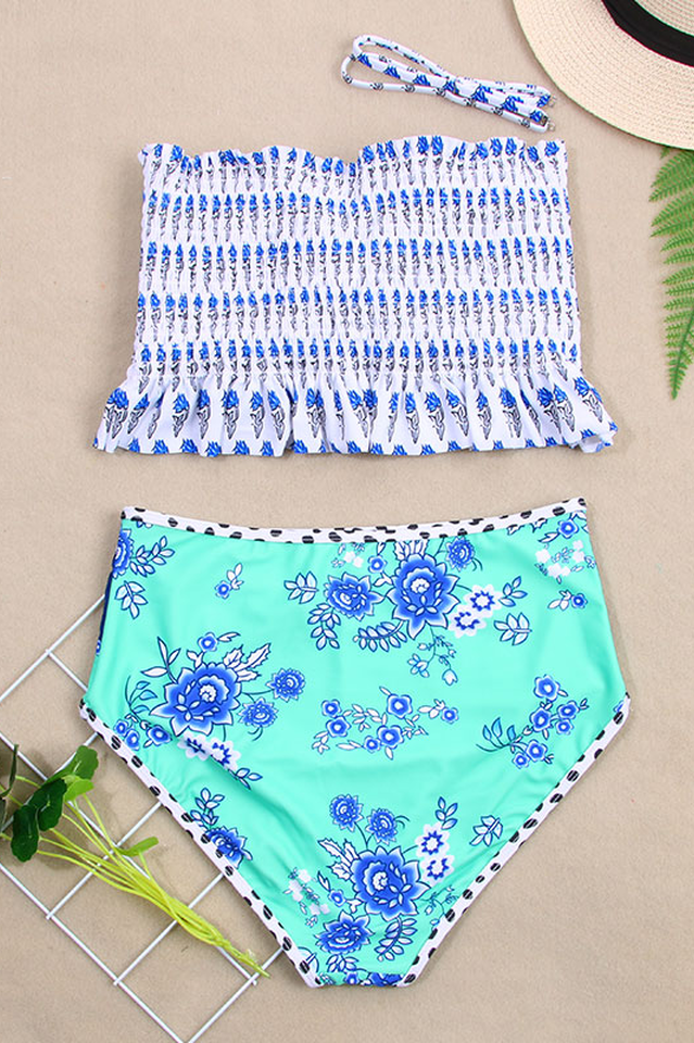 Floral Print High Waist Bikini Set - Seldom Seen Styles