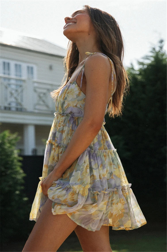 Women's Floral Boho Mini Dress Summer Beach Casual Sundress Loose Swing A-Line Short Dress for Party Daily Vacation Plus Size - Seldom Seen Styles