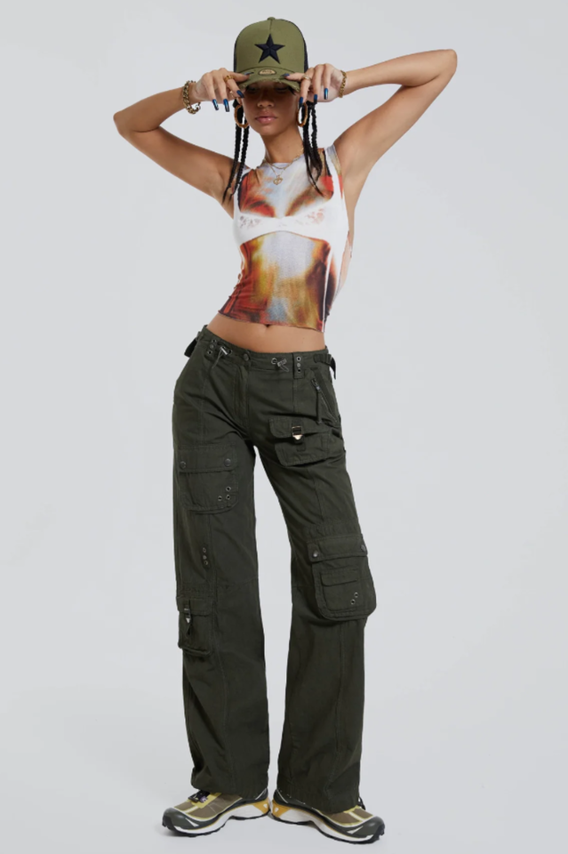 Women's Y2K Graphic Tank Top Sheer Slim Fit Going Out Top - Seldom Seen Styles