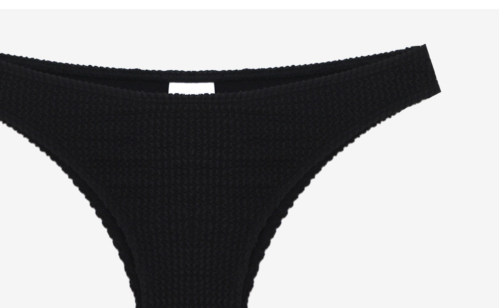 Qianmo Clothing Cross-border Two-piece Swimsuit for Women Slim Fit Solid Color Sexy Swimwear Halter Three-piece Bikini - Seldom Seen Styles