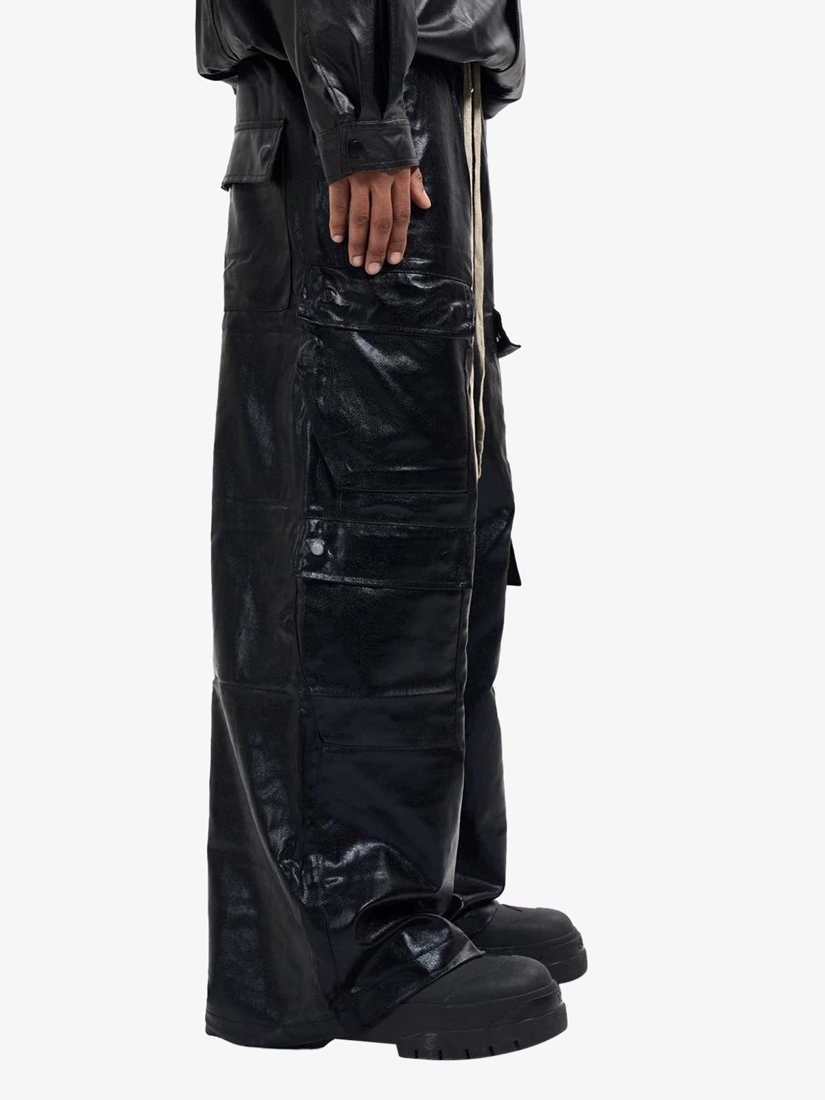 RO-style multi-pocket matte coated overalls - 2094 - Seldom Seen Styles