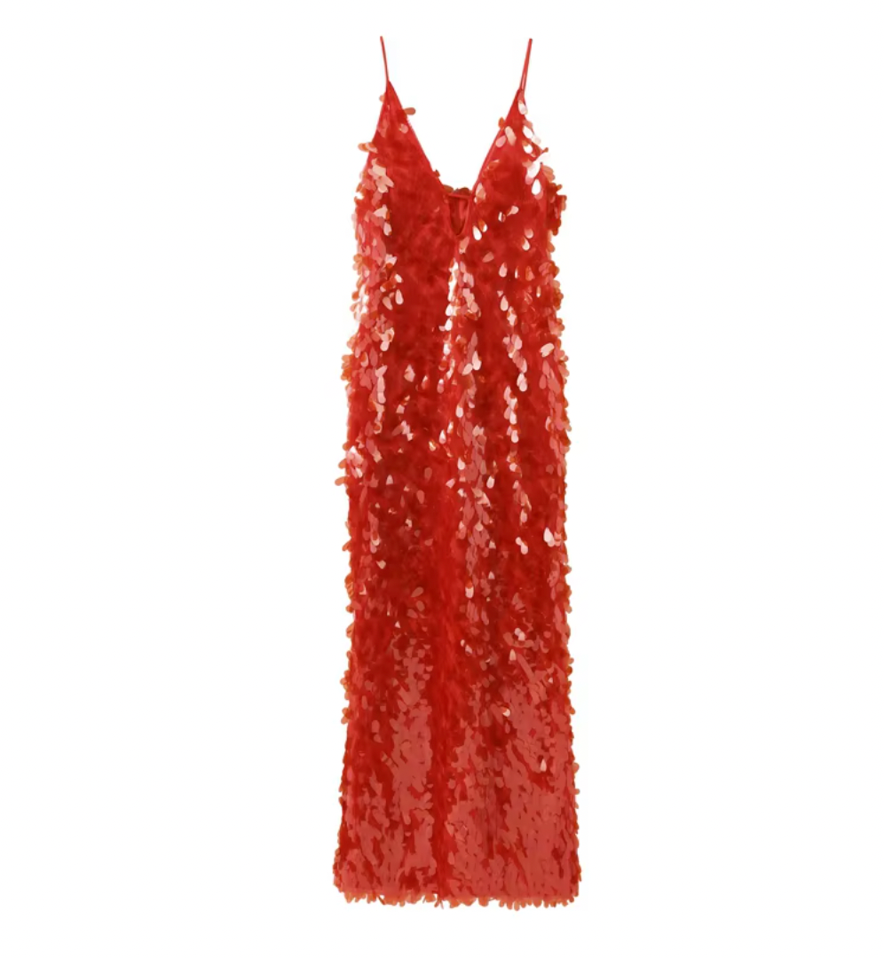 ROUGE SEQUIN MAXI DRESS - Seldom Seen Styles