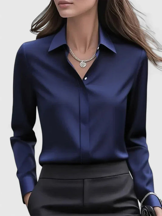 Reese | Women's Elegant Button Down Shirt with Concealed Placket - Seldom Seen Styles