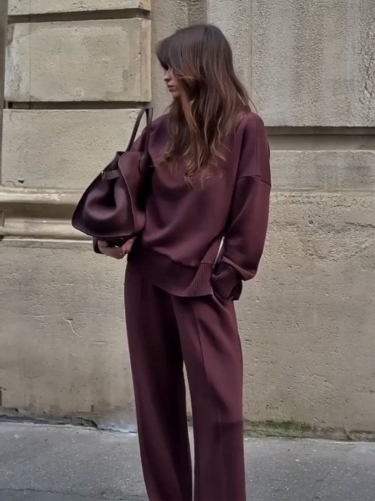 Relaxed Fit Sweatshirt Matching Set - Seldom Seen Styles