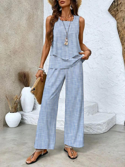 Relaxed Matching Set Women Flowy Pants and Tank Top