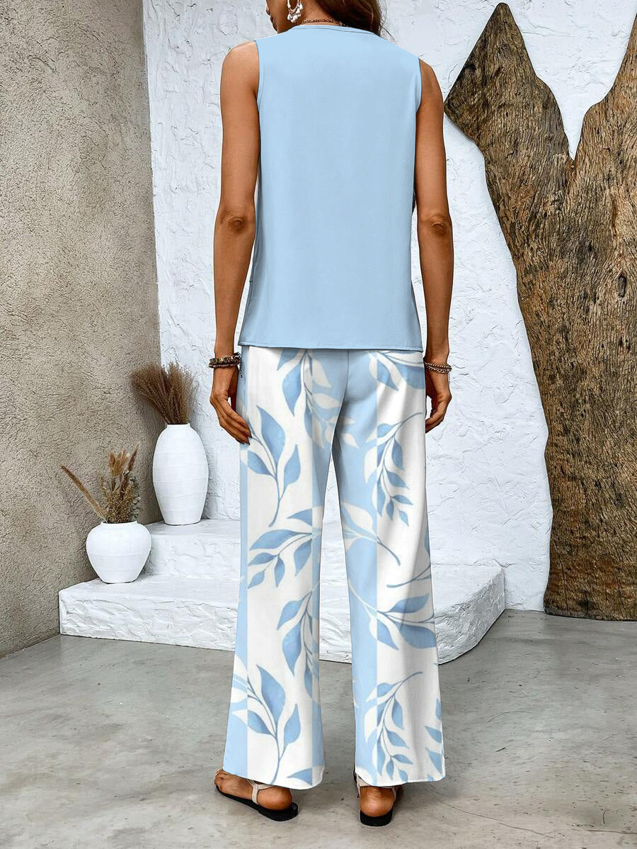 Relaxed Matching Set Women Flowy Pants and Tank Top - Seldom Seen Styles