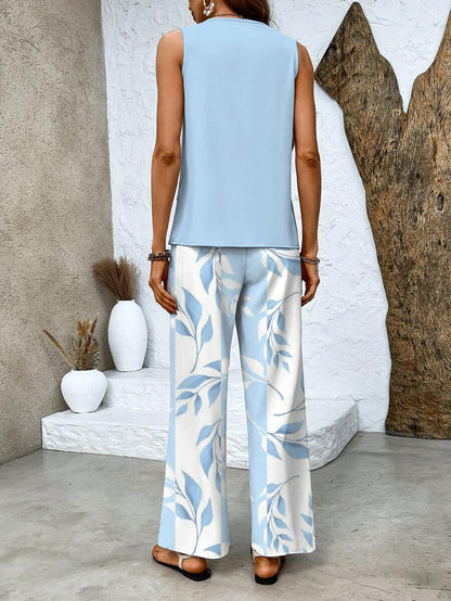Relaxed Matching Set Women Flowy Pants and Tank Top