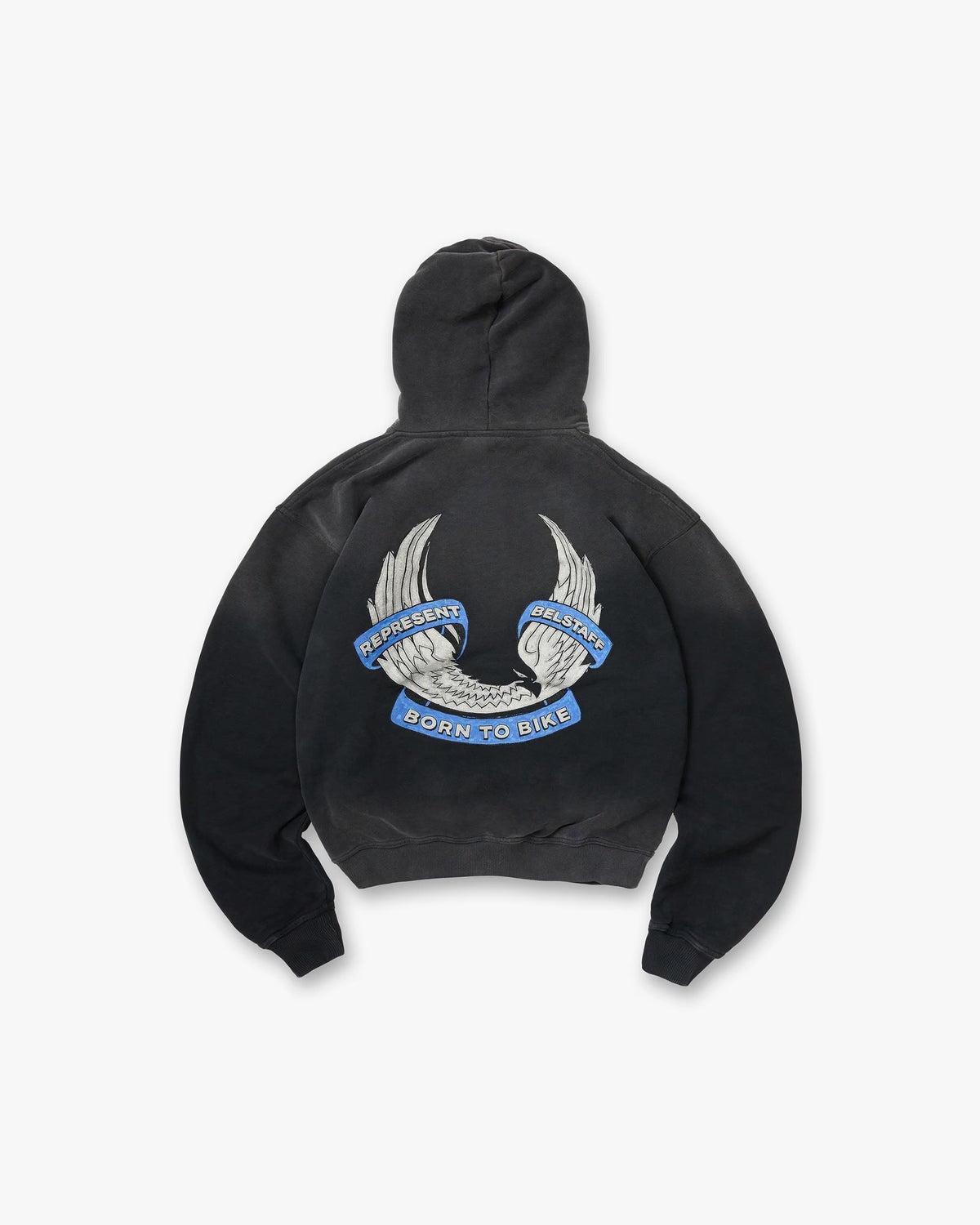 Represent X Belstaff Born To Bike Hoodie - Aged Black - Seldom Seen Styles
