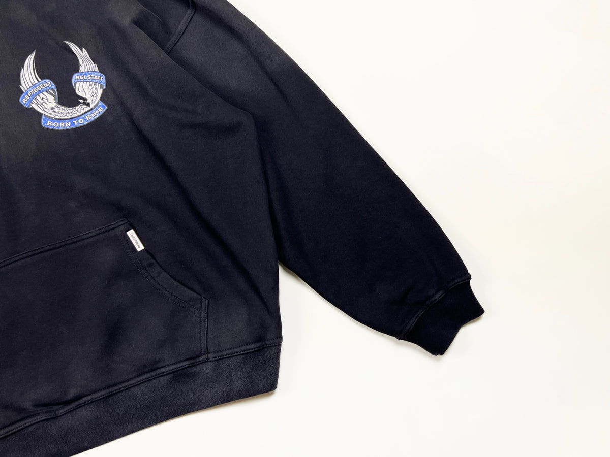 Represent X Belstaff Born To Bike Hoodie - Aged Black - Seldom Seen Styles
