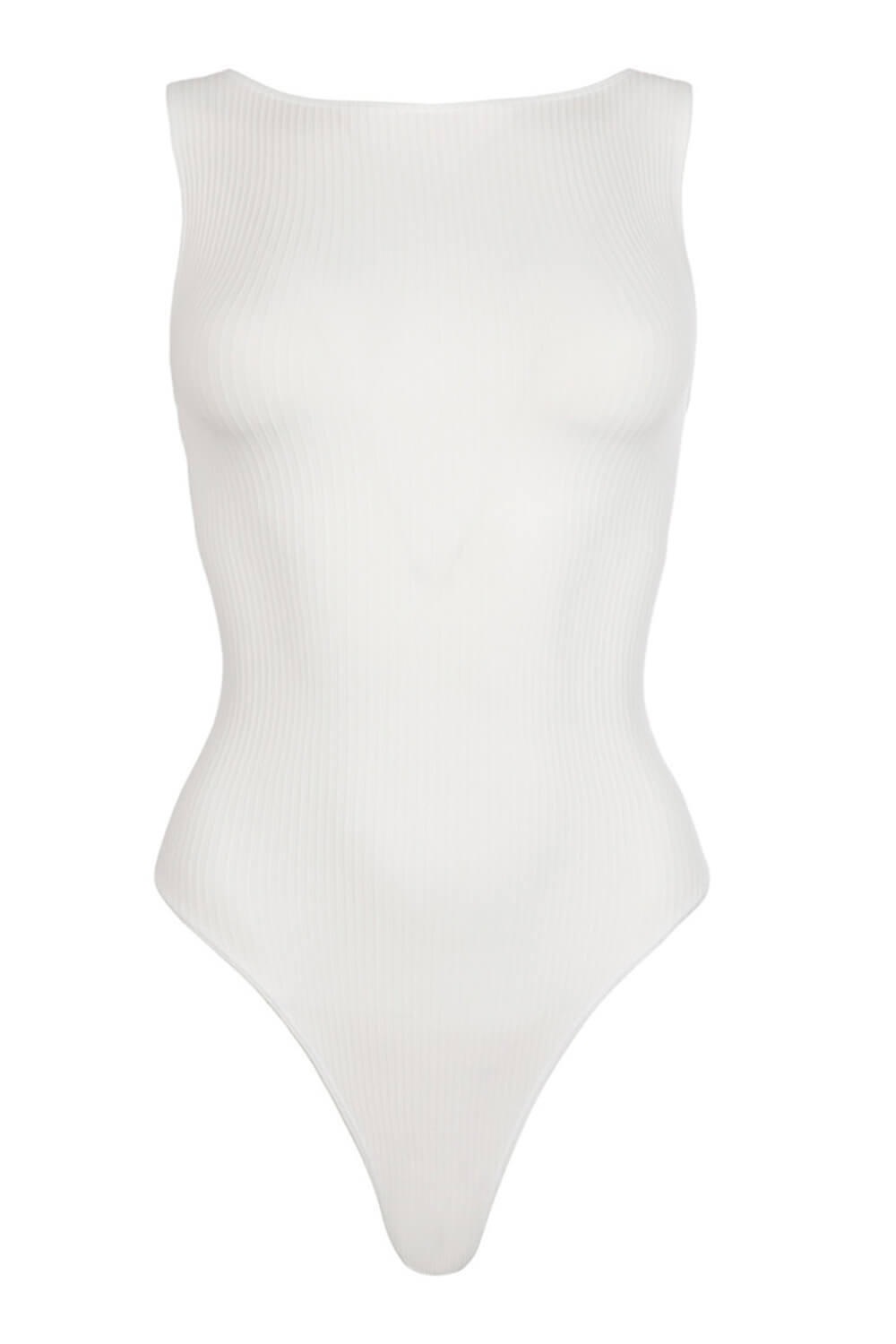 Ribbed High Neck One Piece Swimsuit - Black/White - Seldom Seen Styles
