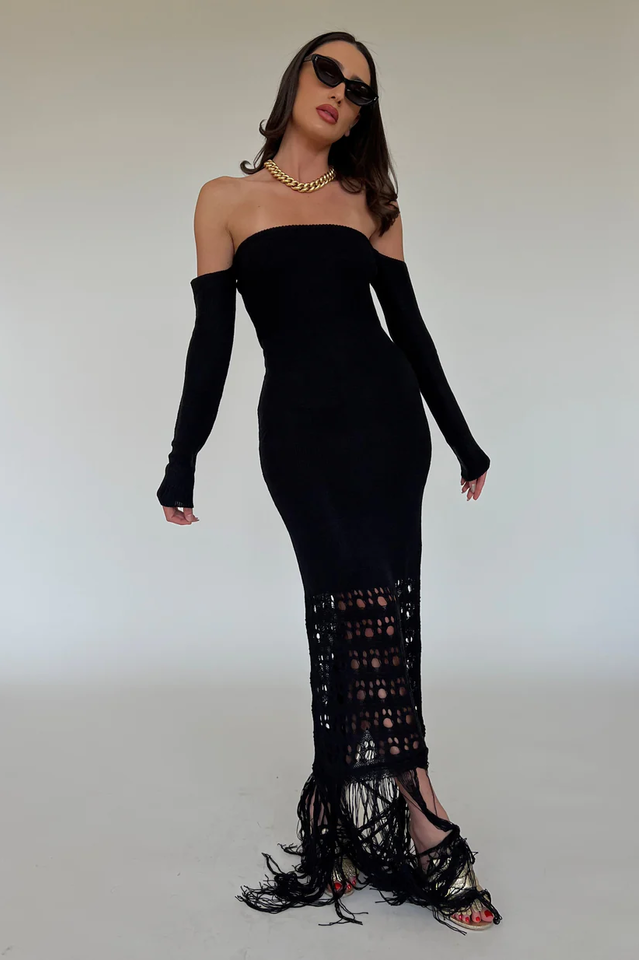 Rona Knitted Tassel Maxi Dress - Seldom Seen Styles