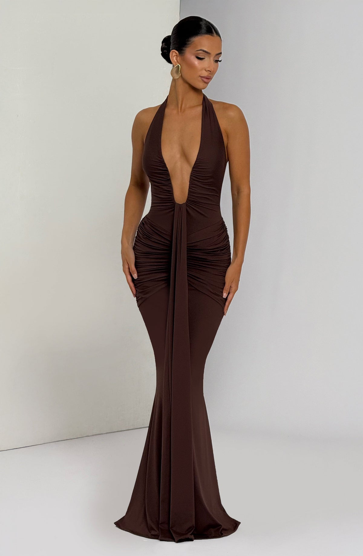Rosetta Maxi Dress - Plum Brown - Seldom Seen Styles