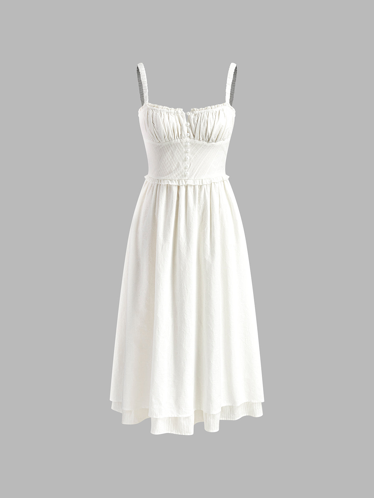 Ruffle Hem Cami Plain Midi Dress - Seldom Seen Styles