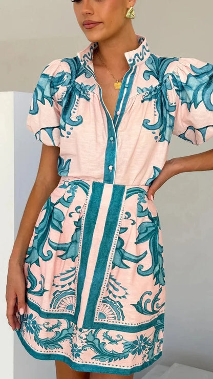 Robe deux pièces Kelsey à imprimé floral en lin