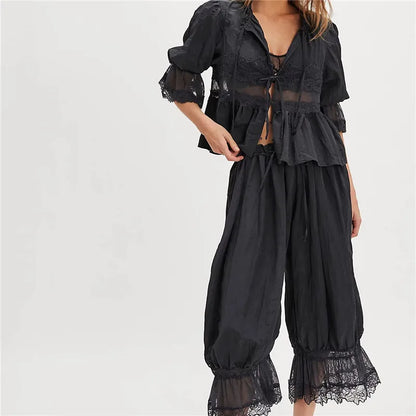 The Sage Lace Ruffle Two-Piece Set