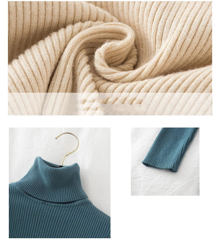 Women Spring Turtleneck Sweater Knitted Soft Pullovers cashmere Jumpers Basic Solid Soft Sweaters Women Autumn Winter Casual Top