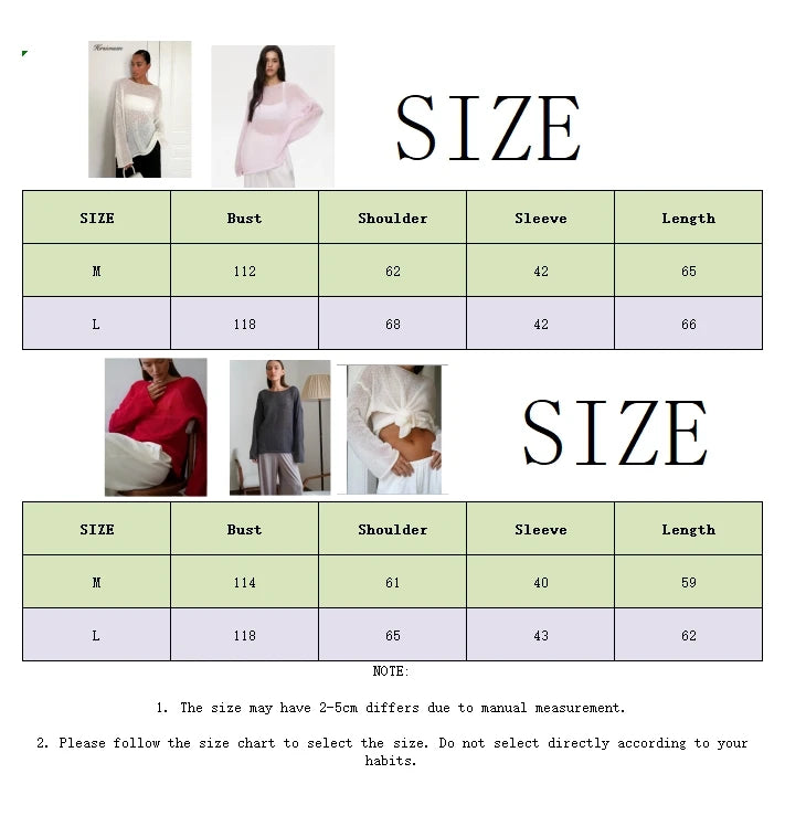 Hirsionsan Elegant Sweater Women 2024 Summer Autumn Casual Fashion Loose Women Pullovers Chic Pink White Jumper Sueter Mujer