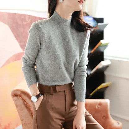 Autumn Winter chic Bottom Sweaters Women Fashion Turtleneck Pullover Slim Long Sleeve Knitted Jumpers Soft Warm Pull Femme Top