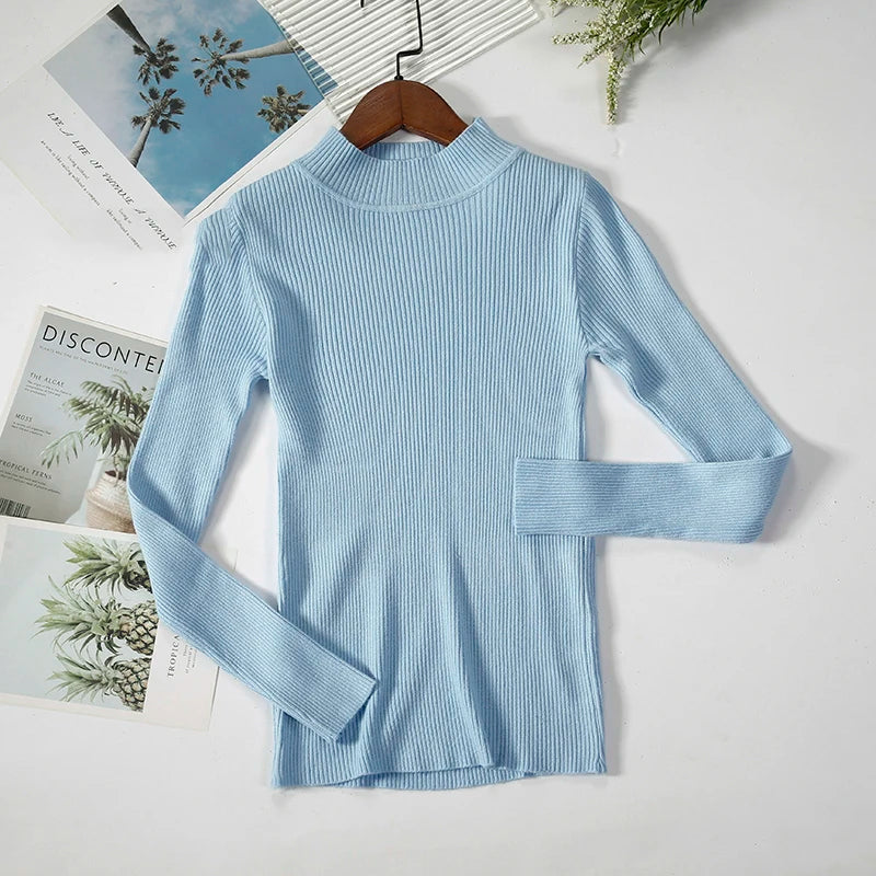 Women Spring Turtleneck Sweater Knitted Soft Pullovers cashmere Jumpers Basic Solid Soft Sweaters Women Autumn Winter Casual Top