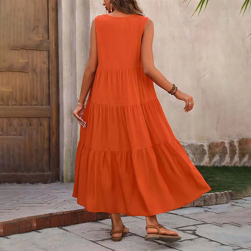 Women’s Dress | V-Neck Tiered Maxi - Seldom Seen Styles