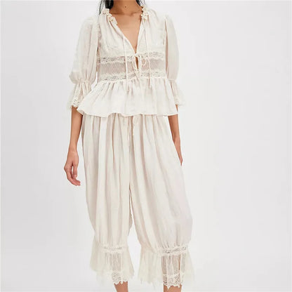 The Sage Lace Ruffle Two-Piece Set