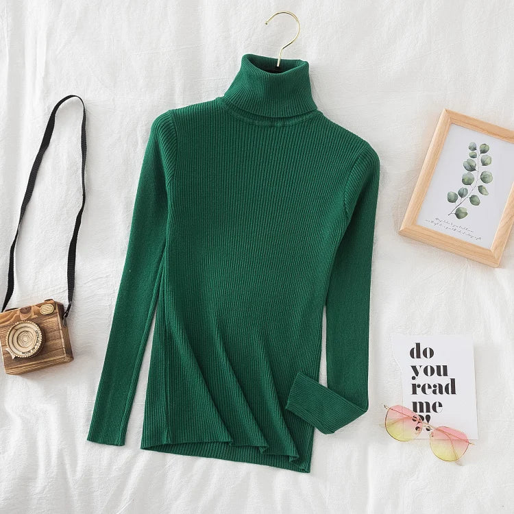 Women Spring Turtleneck Sweater Knitted Soft Pullovers cashmere Jumpers Basic Solid Soft Sweaters Women Autumn Winter Casual Top